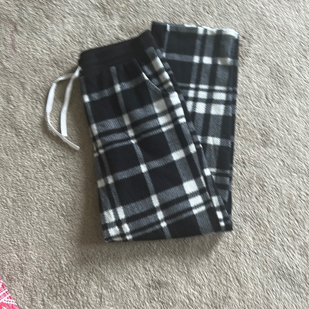 plaid black and white pj pants